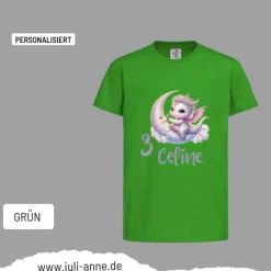 Personalisiertes Shirt GEBURTSTAG Zahl & Name personalisiert Mond Drache Baby