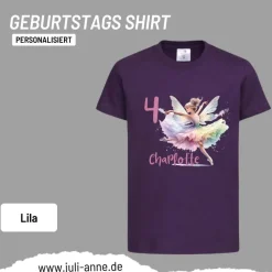 Personalisiertes Shirt GEBURTSTAG Zahl & Name personalisiert Ballerina Fee Balett