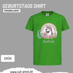Personalisiertes Shirt GEBURTSTAG Zahl & Name personalisiert Rainbow Unicorn