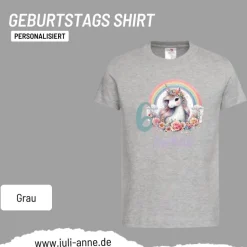 Personalisiertes Shirt GEBURTSTAG Zahl & Name personalisiert Rainbow Unicorn