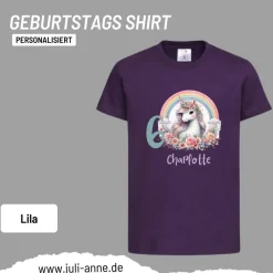 Personalisiertes Shirt GEBURTSTAG Zahl & Name personalisiert Rainbow Unicorn