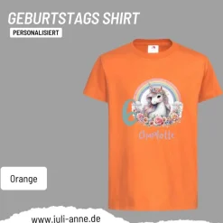 Personalisiertes Shirt GEBURTSTAG Zahl & Name personalisiert Rainbow Unicorn