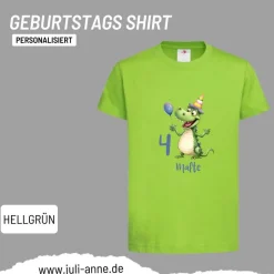Personalisiertes Shirt GEBURTSTAG Zahl & Name personalisiert Party Drache Dino