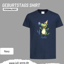 Personalisiertes Shirt GEBURTSTAG Zahl & Name personalisiert Party Drache Dino