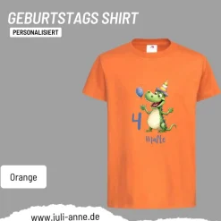 Personalisiertes Shirt GEBURTSTAG Zahl & Name personalisiert Party Drache Dino