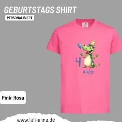 Personalisiertes Shirt GEBURTSTAG Zahl & Name personalisiert Party Drache Dino