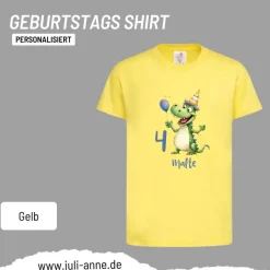 Personalisiertes Shirt GEBURTSTAG Zahl & Name personalisiert Party Drache Dino
