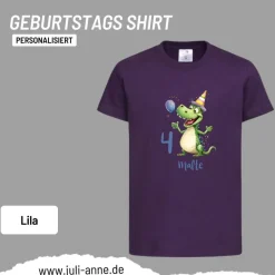 Personalisiertes Shirt GEBURTSTAG Zahl & Name personalisiert Party Drache Dino
