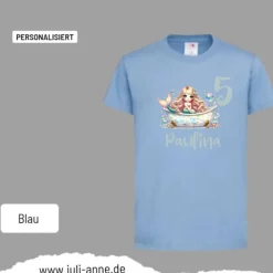 Personalisiertes Shirt GEBURTSTAG Zahl & Name personalisiert MERMAID CUTIE 2 Badewanne