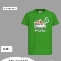 Personalisiertes Shirt GEBURTSTAG Zahl & Name personalisiert MERMAID CUTIE 2 Badewanne