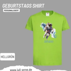 Personalisiertes Shirt GEBURTSTAG Zahl & Name personalisiert SPACE Astronaut