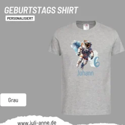 Personalisiertes Shirt GEBURTSTAG Zahl & Name personalisiert SPACE Astronaut
