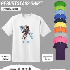 Personalisiertes Shirt GEBURTSTAG Zahl & Name personalisiert SPACE Astronaut