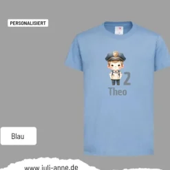 Personalisiertes Shirt GEBURTSTAG Zahl & Name personalisiert Polizei Junge Kuchen