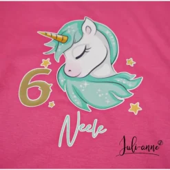 Personalisiertes Shirt Geburtstag Einhorn Mint Pink  mit Name & Zahl
