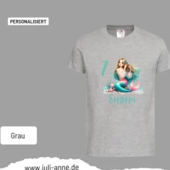 Personalisiertes Shirt GEBURTSTAG Zahl & Name personalisiert MERMAID CUTIE 5