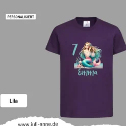 Personalisiertes Shirt GEBURTSTAG Zahl & Name personalisiert MERMAID CUTIE 5