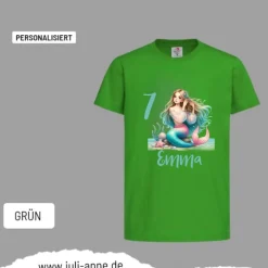 Personalisiertes Shirt GEBURTSTAG Zahl & Name personalisiert MERMAID CUTIE 5