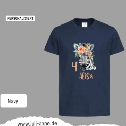 Personalisiertes Shirt GEBURTSTAG Zahl & Name personalisiert Zebra