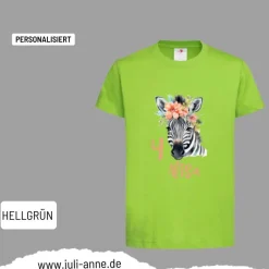 Personalisiertes Shirt GEBURTSTAG Zahl & Name personalisiert Zebra