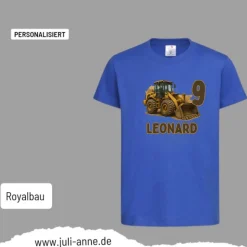 Personalisiertes Shirt GEBURTSTAG Zahl & Name personalisiert Bagger BULLDOZER