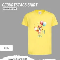 Personalisiertes Shirt GEBURTSTAG Zahl & Name personalisiert Party Fuchs