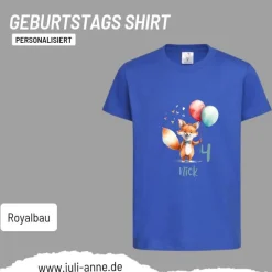 Personalisiertes Shirt GEBURTSTAG Zahl & Name personalisiert Party Fuchs