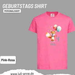 Personalisiertes Shirt GEBURTSTAG Zahl & Name personalisiert Party Fuchs