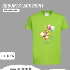 Personalisiertes Shirt GEBURTSTAG Zahl & Name personalisiert Party Fuchs