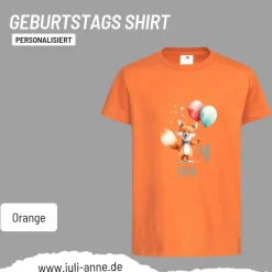 Personalisiertes Shirt GEBURTSTAG Zahl & Name personalisiert Party Fuchs