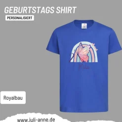 Personalisiertes Shirt GEBURTSTAG Zahl & Name personalisiert Regenbogen Schmetterling