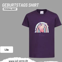 Personalisiertes Shirt GEBURTSTAG Zahl & Name personalisiert Regenbogen Schmetterling