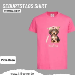 Personalisiertes Shirt GEBURTSTAG Zahl & Name personalisiert Dackel Hund