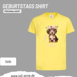 Personalisiertes Shirt GEBURTSTAG Zahl & Name personalisiert Dackel Hund