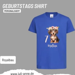 Personalisiertes Shirt GEBURTSTAG Zahl & Name personalisiert Dackel Hund