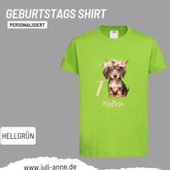 Personalisiertes Shirt GEBURTSTAG Zahl & Name personalisiert Dackel Hund