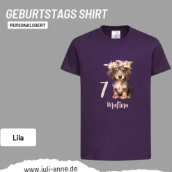 Personalisiertes Shirt GEBURTSTAG Zahl & Name personalisiert Dackel Hund