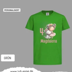 Personalisiertes Shirt GEBURTSTAG Zahl & Name personalisiert EINHORN MÄDCHEN 2