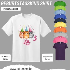 Personalisiertes Shirt GEBURTSTAG Zahl & Name personalisiert Meerschweinchen 2