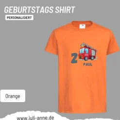 Personalisiertes Shirt GEBURTSTAG Zahl & Name personalisiert Feuerwehr