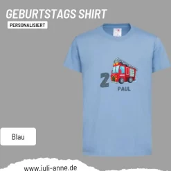 Personalisiertes Shirt GEBURTSTAG Zahl & Name personalisiert Feuerwehr