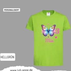 Personalisiertes Shirt GEBURTSTAG Zahl & Name personalisiert LOVELY BUTTERFLY 1