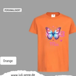 Personalisiertes Shirt GEBURTSTAG Zahl & Name personalisiert LOVELY BUTTERFLY 1