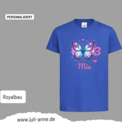 Personalisiertes Shirt GEBURTSTAG Zahl & Name personalisiert LOVELY BUTTERFLY 1