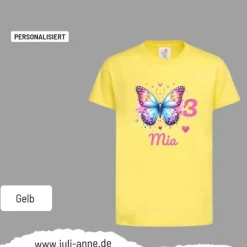 Personalisiertes Shirt GEBURTSTAG Zahl & Name personalisiert LOVELY BUTTERFLY 1