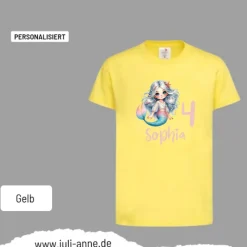 Personalisiertes Shirt GEBURTSTAG Zahl & Name personalisiert MERMAID CUTIE 3
