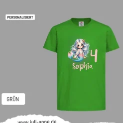Personalisiertes Shirt GEBURTSTAG Zahl & Name personalisiert MERMAID CUTIE 3