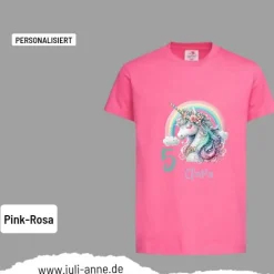 Personalisiertes Shirt GEBURTSTAG Zahl & Name personalisiert Regenbogen Einhorn