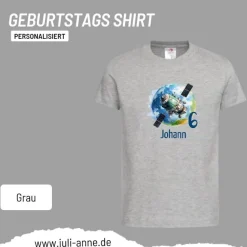 Personalisiertes Shirt GEBURTSTAG Zahl & Name personalisiert SPACE Raumstation Weltall