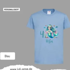 Personalisiertes Shirt GEBURTSTAG Zahl & Name personalisiert MERMAID CUTIE 4